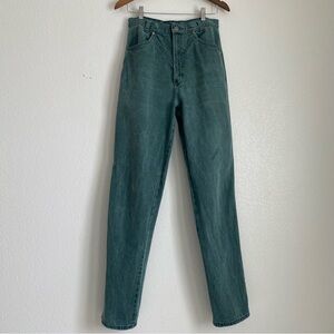 Vintage Ozark Mountain green denim high rise jeans, 11/12
